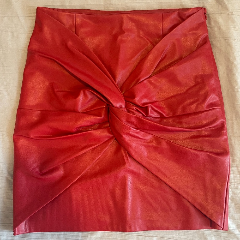 ZARA red leather skirt XS
